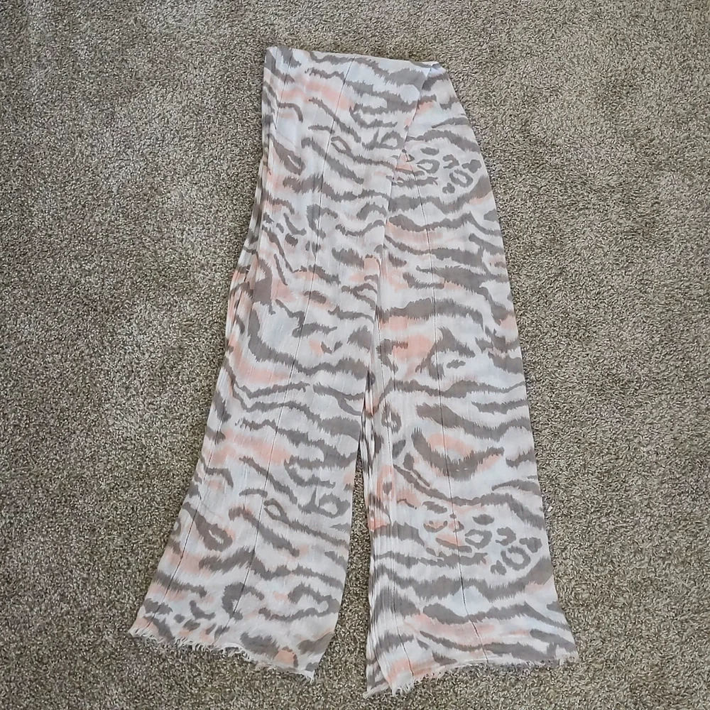 Taupe, Light Pink, and White Marbled Scarf